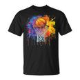 Basketball Colorful Drip Graphic T-Shirt