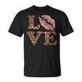 Big Lips Love ヒョウ柄 文字 ピンク 唇 バレンタイン ラブ Tシャツ