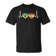 Brasil España Latido Bandera Español Brasileño In Mangas Camiseta unisex