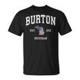 Burton Michigan Mi ヴィンテージ アメリカ国旗 スポーツデザイン Tシャツ