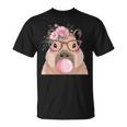 Capybara Mamá Con Gafas Yoplando Chicle Rosa Camiseta unisex