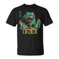 Catzilla ビンテージ 面白い かわいい 猫 アート Tシャツ