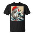Catzilla 猫日本美術面白い猫 Tシャツ