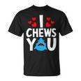 I Chews Youhark バレンタインデー ラブ ハート メンズ レディース Tシャツ
