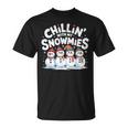 Chilling With Mynowmies 冬の雪だるまファミリーデザイン Tシャツ