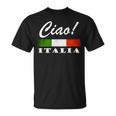 Ciao Italia トリコロールグリーン 白と赤 イタリア国旗 イタリア Tシャツ