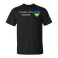 Corazón Azul Amarillo Ucraniano Conoporte De Eslogan Con Ucrania Camiseta unisex