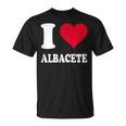 Corazón Rojo Me Encanta Albacete Camiseta unisex