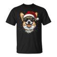 Corgi サンタハット 面白い かわいい 犬 ママ お父さん クリスマス Tシャツ