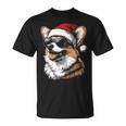 Corgi サンタハット 面白い かわいい 犬 ママ お父さん クリスマス 長袖tシャツ Tシャツ