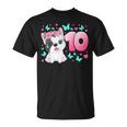 Cumpleaños Número 10 Niña De 10 Años Perro Cachorro Camiseta unisex
