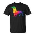 Dachshund Gay Pride Lgbt Lgbtq Rainbow Flag Dog Lovers Tシャツ