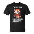 Déclaration D'humour Antisocialocialementélectif Mignon Panda Rouge T-Shirt