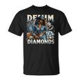 Denim And Diamonds African Melanin Swag Cowgirls Western T-Shirt