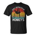 Easy Distracted By Monkeys シャツ ビンテージモンキー Tシャツ