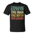 Edwin The Man The Myth The Legend シャツ ファーストネーム Edwin Tシャツ