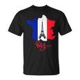 Enjoy Travel Paris France Flag & Eiffel Tower Graphic Tシャツ