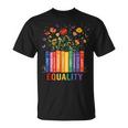 Equality Love Peace And Kindness Book Flowers Lgbt Gay Pride T-Shirt