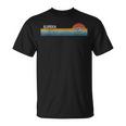 Eureka California Usa アメリカ レトロ サンセット レインボー シンセ Tシャツ