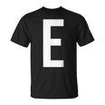E字アルファベット モノグラム イニシャル Tシャツ