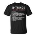 10 Things I Want In My Life ウイスキー Loves Whiskey Tシャツ