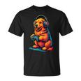 Golden Retriever Retro Gamerintage Gaming Amante De Los Perros Camiseta unisex