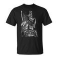 Guitarra Eléctrica Blanco Y Negro Diseño Arte Rock Blues Metal Camiseta unisex