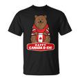 Happy Canada Day 面白いカナダのクマの旗 Tシャツ