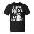 I Have More Four Questions 面白い ハッピー過越祭 キッズ Tシャツ