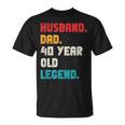 Hombre De 40 Años De Edad De Husband Dad Para Él Camiseta unisex