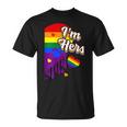 I'm Hers &He's Mine 虹のハート Lgbtq プライド デザイン Tシャツ