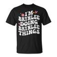 I'm Brynlee Doing Brynlee Things Retro Groovy Personalized T-Shirt