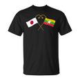Japanese Flag Myanmar Flag ミャンマー遺産 ミャンマーのルーツ 日本の国旗 ミャンマーの国旗 Tシャツ