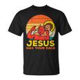 Jesus Has Your Back 柔術 レトロ クリスチャン Tシャツ