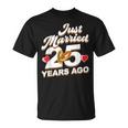 Just Married 25 Years Ago シルバーウェディング Tシャツ