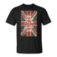 Keep Calm And Carry On Uk Flag Tシャツ