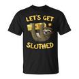 Let's Getlothed テキーラ-面白い飲酒ナマケモノ Tシャツ