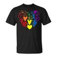 Lgbtq レインボーフラッグハート Lgbtqia バレンタインデー プライドムーン Tシャツ