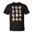 Lindo Conjunto De 12 Animales Chinosigno Del Zodiaco Feliz Año Nuevo Lunar Cuello Camiseta unisex