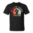 Lives Matter Raised Fist Retrointage No Racism Tシャツ