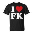 I Love Fk Initials I Heart FK First Last Name F K Tシャツ