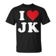 I Love Jk Initials I Heart JK First Last Name J K Tシャツ
