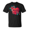 I Love Miami Miami Love Heart & Roses Illustration Graphic Tシャツ