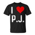I Love Pj PJ ハート アンティーク調 長袖tシャツ Tシャツ