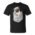 Love Pugs かっこいいポケットパグ ペット 犬 グラフィックデザイン Tシャツ