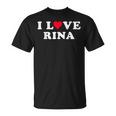 I Love Rina マッチング ガールフレンド&ボーイフレンド リナの名前 Tシャツ