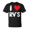 I Love Rv のレクリエーションビークル キャンプ キャンピングカー 旅行 旅行 Tシャツ