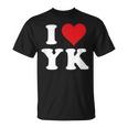 I Love Yk Initials I Heart YK First Last Name Y K Tシャツ