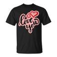 Love You Heart バレンタインデー 好きな人 パートナー 愛 Tシャツ