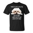 Maltese Dog Is On My Mind 面白い子犬オーナーデザイン Tシャツ